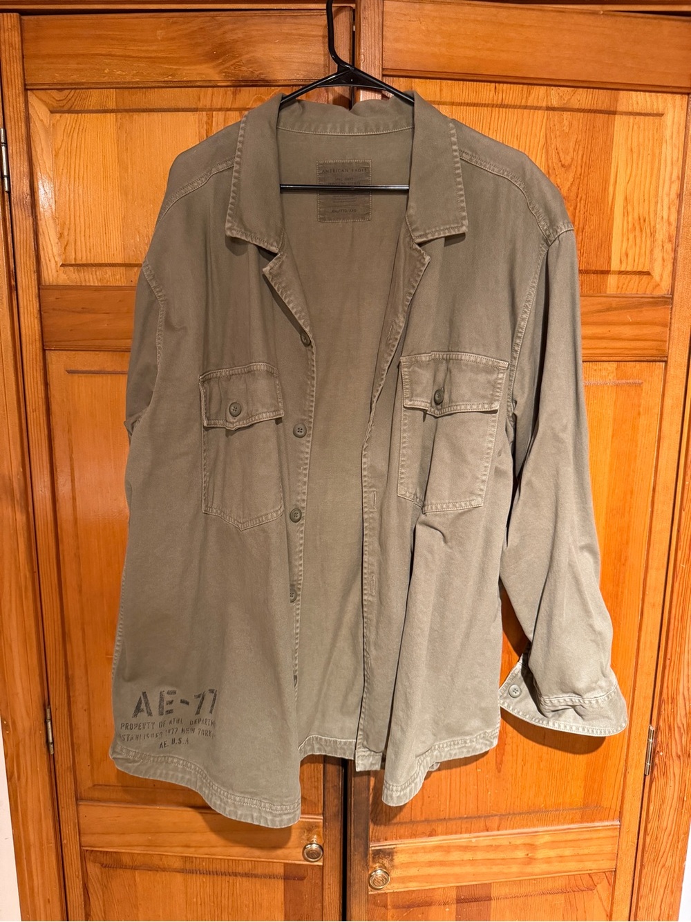 American Eagle Outfitters Olive Green Lightweight Utility Shirt Jacket